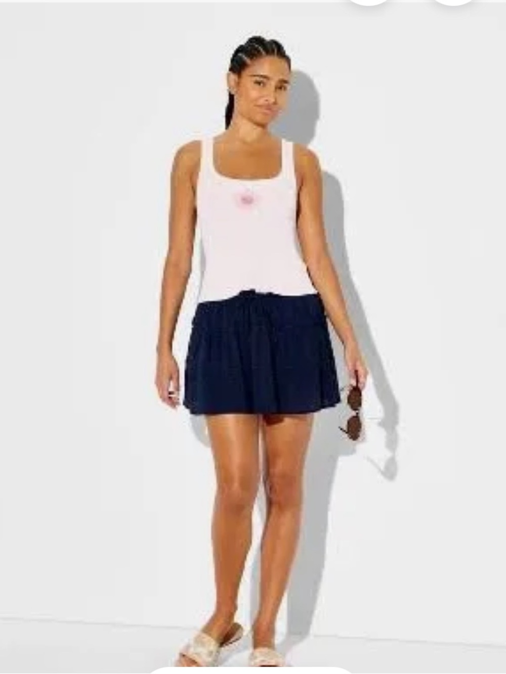 wild fable Navy Tiered Mini Skort